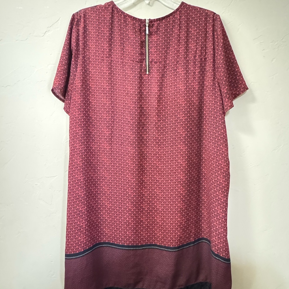 Express Red And Black Patterned Blouse - image 5